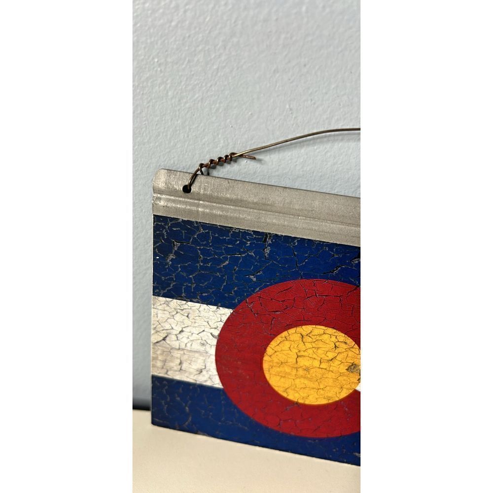 Colorado State Flag Distressed Metal Sign - Picture 2 of 4